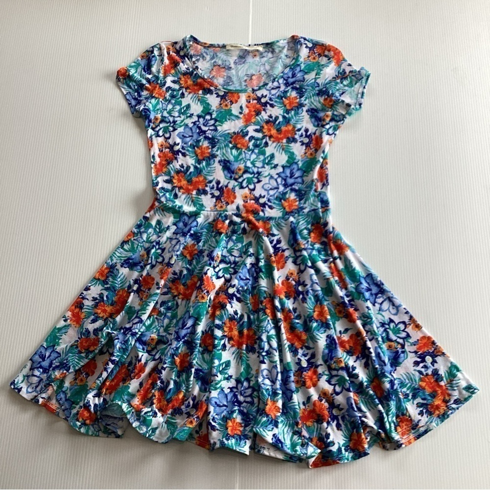 Womens Bluenotes Sundress Size Medium Blue / Orange floral Sleveless Midi Dress